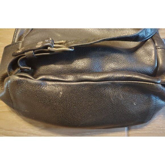 Libaire Black Leather Backpack Bag, Adjustable Straps Zip Close Pockets Spft - Picture 4 of 8